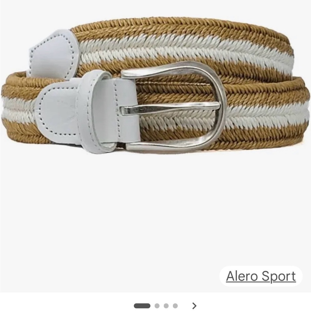 Alero Sport Stretch White and Tan Belt